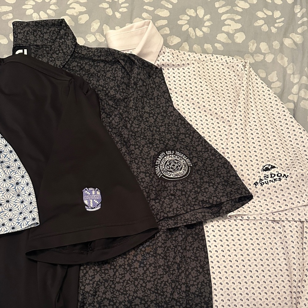 Men's XL Footjoy 6-shirt Bundle - various patterns and course logos on sleeve - Picture 4 of 11